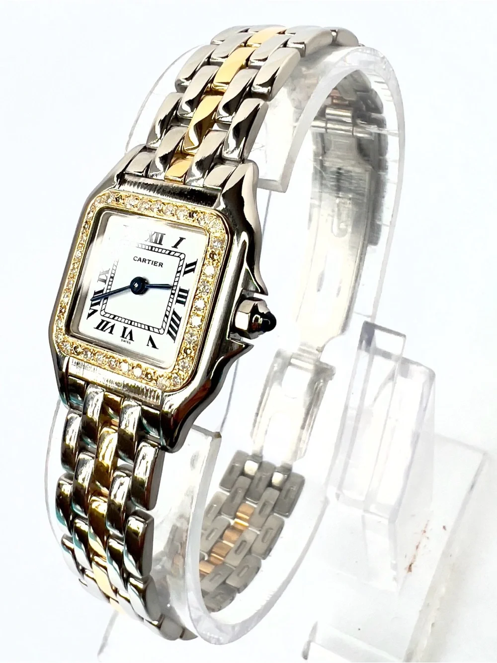CARTIER PANTHERE Quartz 23mm 1 Row Gold 0.32TCW DIAMOND Watch White Gold